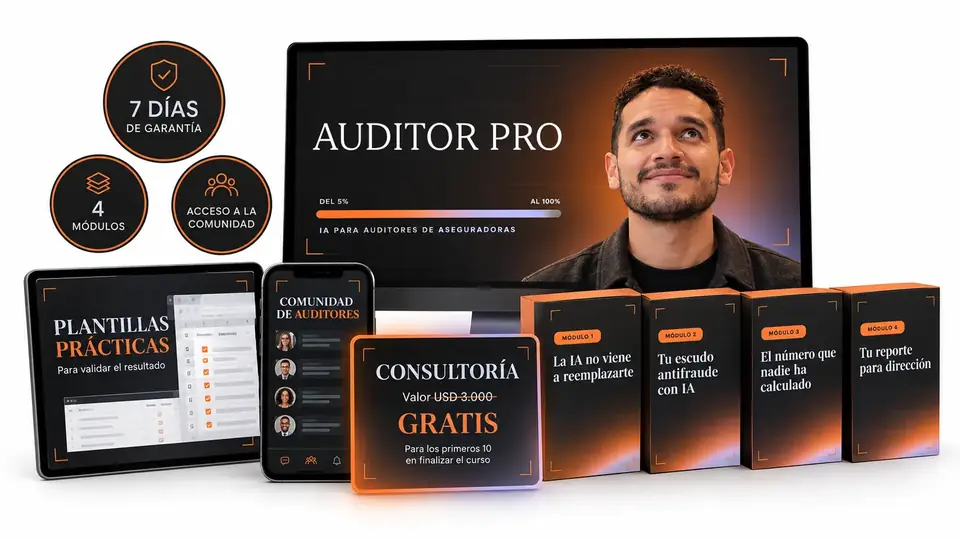 Auditor PRO: curso, cuatro módulos, plantillas, comunidad y garantía de 7 días